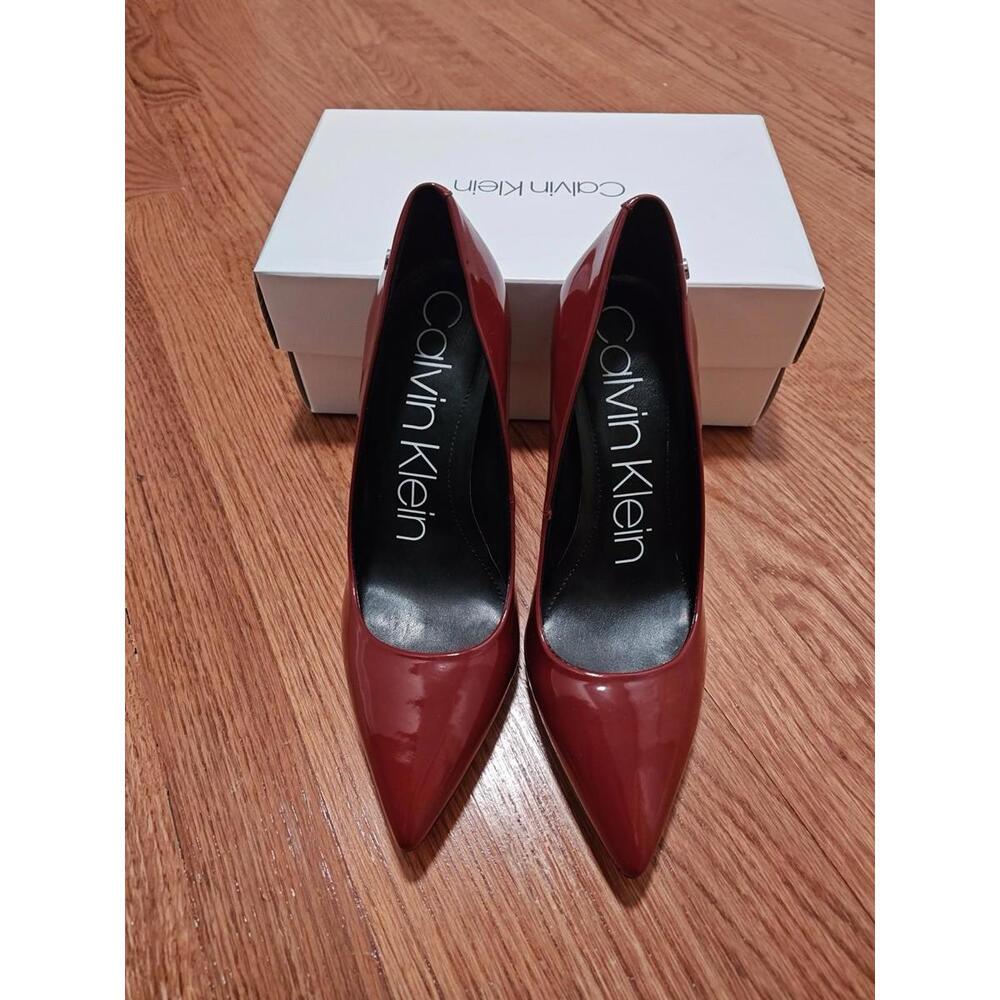 Calvin Klein Brady Patent Women’s Heels Pumps Red Rock Size 8M